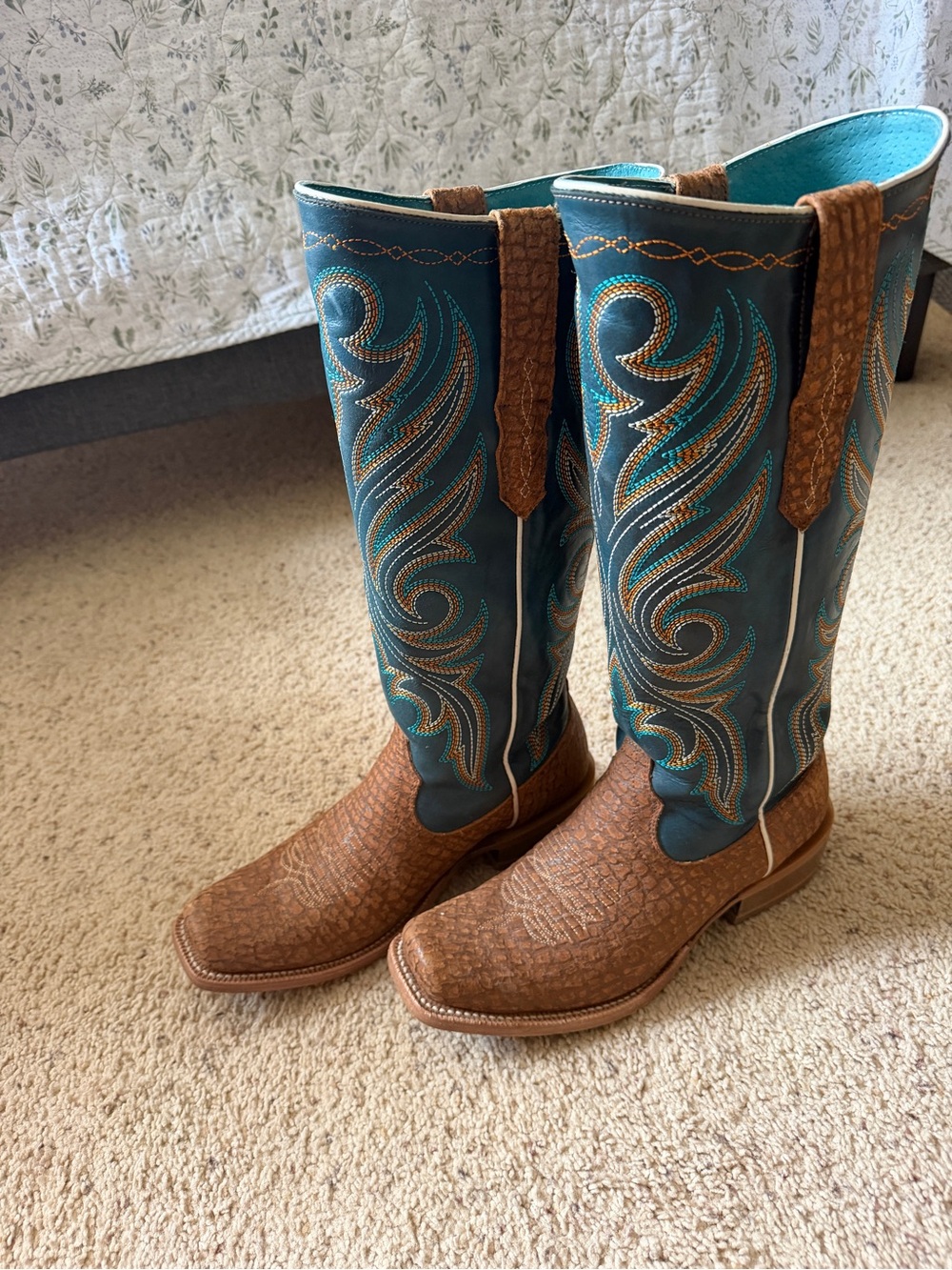 Ariat Teal Leather Boot - Picture 1 of 4